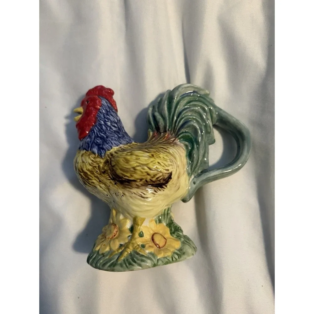 The‎ Sakura Table Rooster Creamer Chanticleer Multicolor Hand Painted Pitcher OS